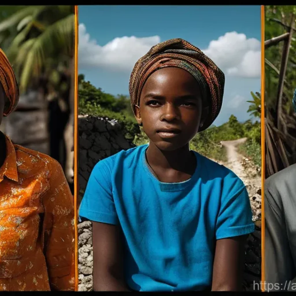 아이티 여행 중 유용한 프랑스어 크레올어 표현 - Here are three image generation prompts in English, designed to be detailed, safe, and reflective of...