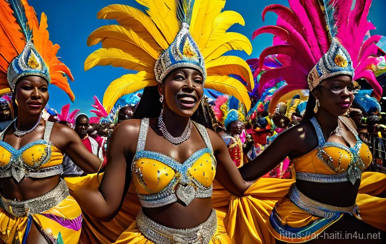 아이티에서 열리는 주요 축제 및 행사 - Here are three detailed image prompts in English, adhering to your guidelines for creating 15+ appro...