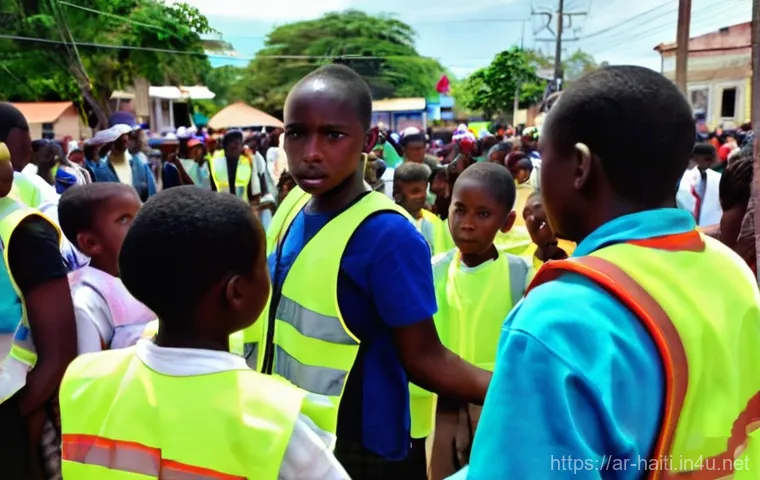 아이티의 자연재해 대응 시스템과 개선점 - **Prompt:** A vibrant and dynamic overhead shot of a Haitian coastal community actively rebuilding a... 아이티의 자연재해 대응 시스템과 개선점 - **Prompt:** A vibrant and dynamic overhead shot of a Haitian coastal community actively rebuilding a...
